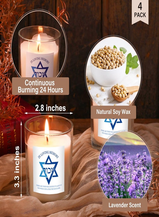 Conelist Yahrzeit Memorial Candles - Jewish Sympathy Bereavement Gifts for Loss of Loved One - Natural Soy Wax Hand Poured(4 Pcs) - Image 2
